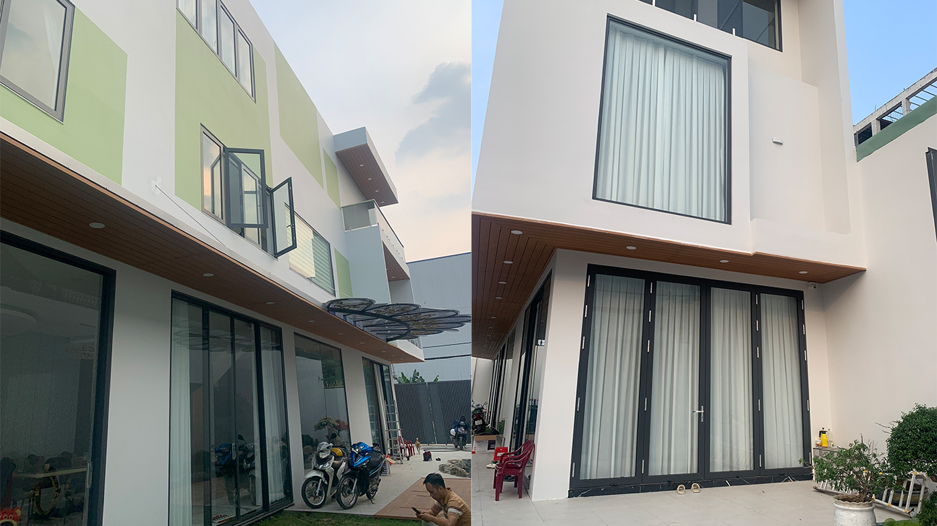 Cửa nhôm kogen hệ 60, 138 màu xám