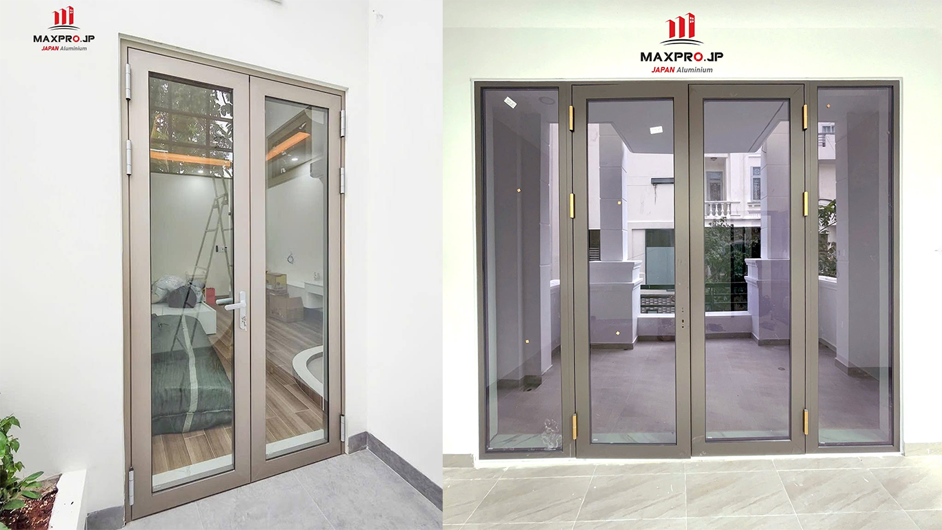 Cửa nhôm Maxpro hệ 55 2 cánh mở quay